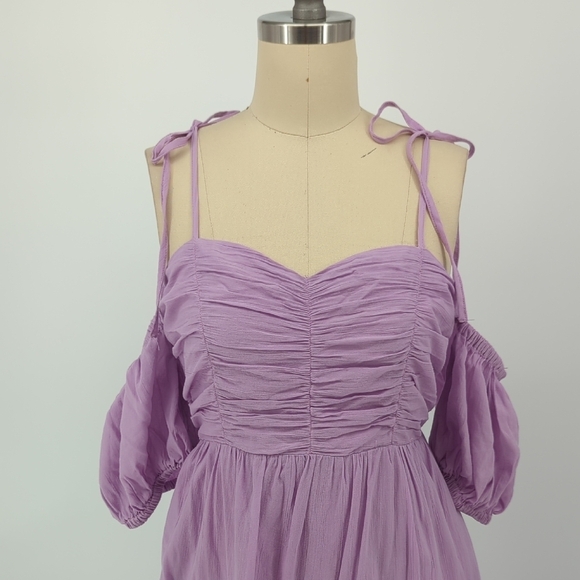 Universal Thread Cold Shoulder Midi Dress Purple S bohemian cottagecore summer - Picture 3 of 10